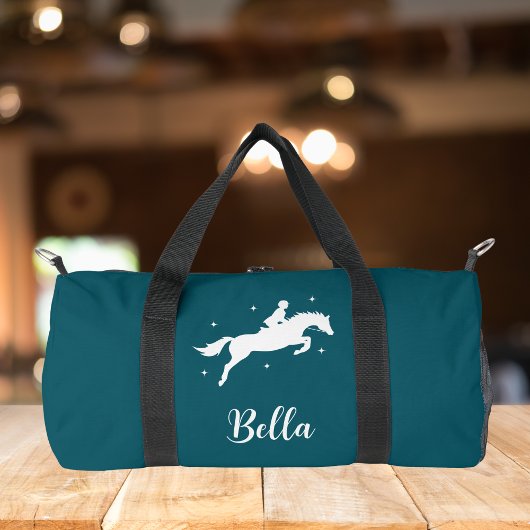 Modern Teal Horseriding Equestrian Duffle Bag