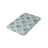 Modern Teal Nordic Damask Badematte (Schrägansicht)