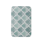 Modern Teal Nordic Damask Badematte (Vorderseite Vertikal)