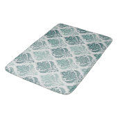 Modern Teal Nordic Damask Badematte (Schrägansicht)