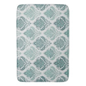 Modern Teal Nordic Damask Badematte (Vorderseite Vertikal)