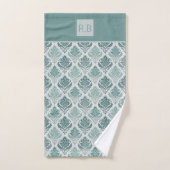 Modern Teal Nordic Damask Badhandtuch Set (Handtuch)