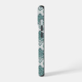Modern Teal Nordic Damask iPhone 15 Hülle (Linke Seite)