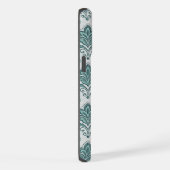 Modern Teal Nordic Damask iPhone Hülle (Rechte Seite)