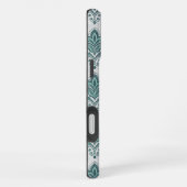 Modern Teal Nordic Damask iPhone Hülle (Rechte Seite)