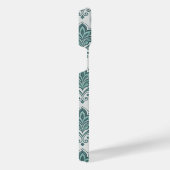 Modern Teal Nordic Damask iPhone Hülle (Rechte Seite)