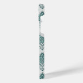 Modern Teal Nordic Damask iPhone Hülle (Linke Seite)