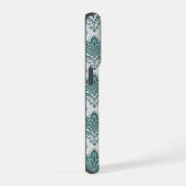 Modern Teal Nordic Damask iPhone Hülle (Rechte Seite)