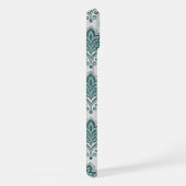 Modern Teal Nordic Damask iPhone Hülle (Rechte Seite)