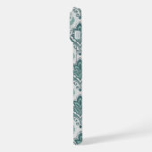 Modern Teal Nordic Damask iPhone Hülle (Linke Seite)