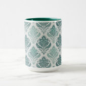 Modern Teal Nordic Damask Tasse (Zentrum)