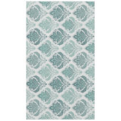Modern Teal Nordic Damask Tischdecke (Vorderseite)