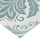 Modern Teal Nordic Damask Tischdecke (Schrägansicht)