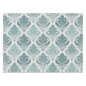Modern Teal Nordic Damask Tischdecke (Vorderseite (Horizontal))