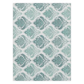 Modern Teal Nordic Damask Tischdecke (Vorderseite)