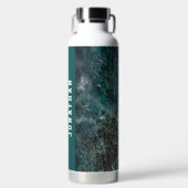 Modern Teal Ocean Waves Aerial Personalized Trinkflasche (Vorderseite)
