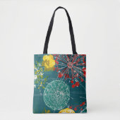 Modern Teal & Red Abstract Tasche (Vorderseite)