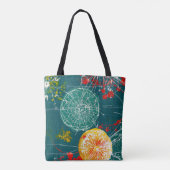 Modern Teal & Red Abstract Tasche (Rückseite)