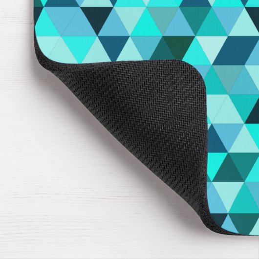 Modern Teal Turquoise Geometric Triangles Pattern Mousepad (Ecke)