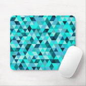 Modern Teal Turquoise Geometric Triangles Pattern Mousepad (Mit Mouse)