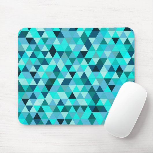 Modern Teal Turquoise Geometric Triangles Pattern Mousepad (Mit Mouse)