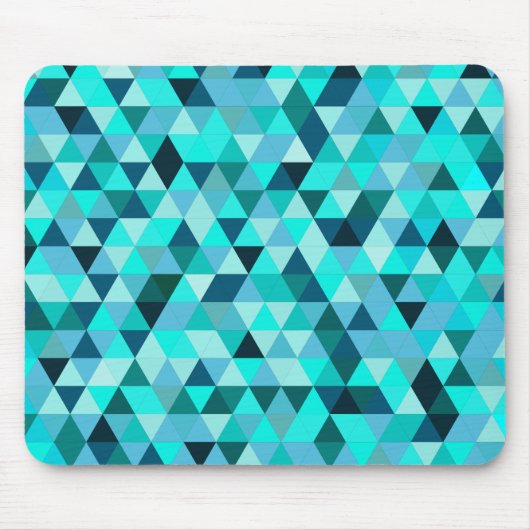 Modern Teal Turquoise Geometric Triangles Pattern Mousepad (Vorne)
