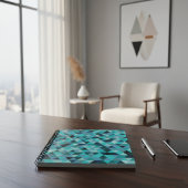 Modern Teal Turquoise Geometric Triangles Pattern Notizblock