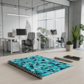 Modern Teal Turquoise Geometric Triangles Pattern Notizblock