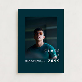 Modern Teal Typography Graduation Announcement Einladung