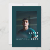 Modern Teal Typography Graduation Announcement Einladung (Vorderseite)