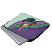 Modern Teardrop Wave Purple Green Copper Laptopschutzhülle (Vorne Knopf)