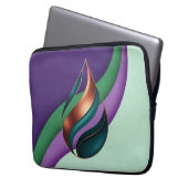 Modern Teardrop Wave Purple Green Copper Laptopschutzhülle (Vorderseite Links)