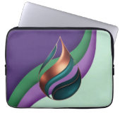 Modern Teardrop Wave Purple Green Copper Laptopschutzhülle (Vorderseite)