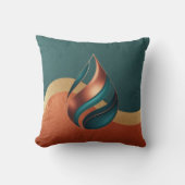Modern Teardrop Wave Teal Copper Gold Kissen (Vorderseite)