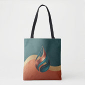 Modern Teardrop Wave Teal Copper Gold Tasche (Vorderseite)