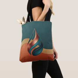 Modern Teardrop Wave Teal Copper Gold Tasche