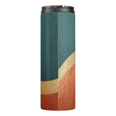 Modern Teardrop Wave Teal Copper Gold Thermosbecher (Rückseite)