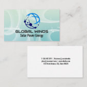 Modern Tech Globe Logo | Solar Winds Background Visitenkarte (Vorne/Hinten)