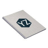 Modern Tech Grid Beige Notizblock (Rechte Seite)