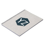 Modern Tech Grid Beige Notizblock (Linke Seite)