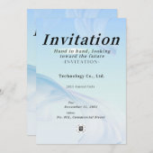 Modern Tech Light Blue Corporate Gala Invitation – Einladung (Vorne/Hinten)