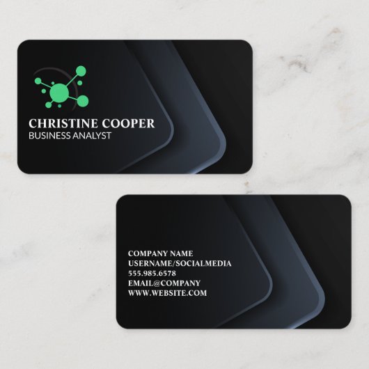 Modern-Tech-Logo | Corporate Sleek Visitenkarte (Vorne/Hinten)