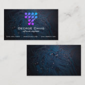 Modern Tech Logo Microchip Visitenkarte (Vorne/Hinten)