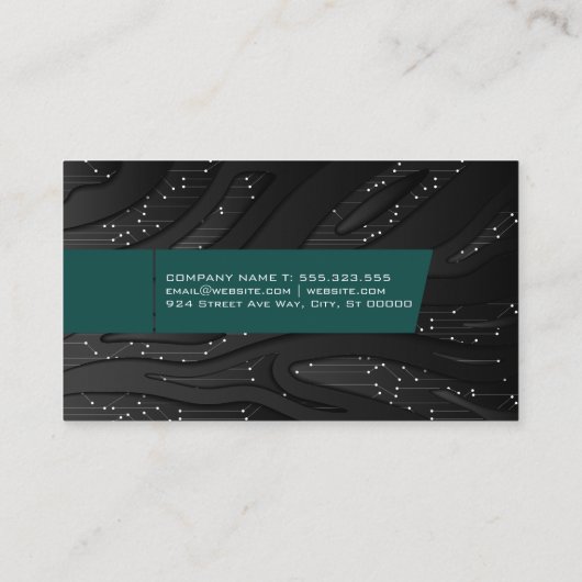 Modern-Tech-Logo | Technologie-Hintergrund Visitenkarte (Rückseite)