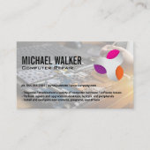 Modern-Tech-Logo | Worker Soldering Electronics Visitenkarte (Vorderseite)