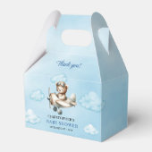 Modern Teddy Bear Aviator Blue Brown Boy Shower  Geschenkschachtel (Vorderseite)