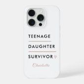 Modern Teen Daughter Survivor Personalized iPhone Hülle (Rückseite)