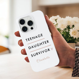 Modern Teen Daughter Survivor Personalized iPhone 15 Pro Hülle