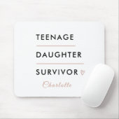 Modern Teen Daughter Survivor Personalized Mousepad (Mit Mouse)