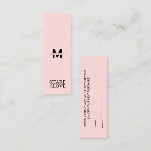 Modern Teilen Sie die Liebe rot pink nennen einen Mini Visitenkarte (Vorne/Hinten)